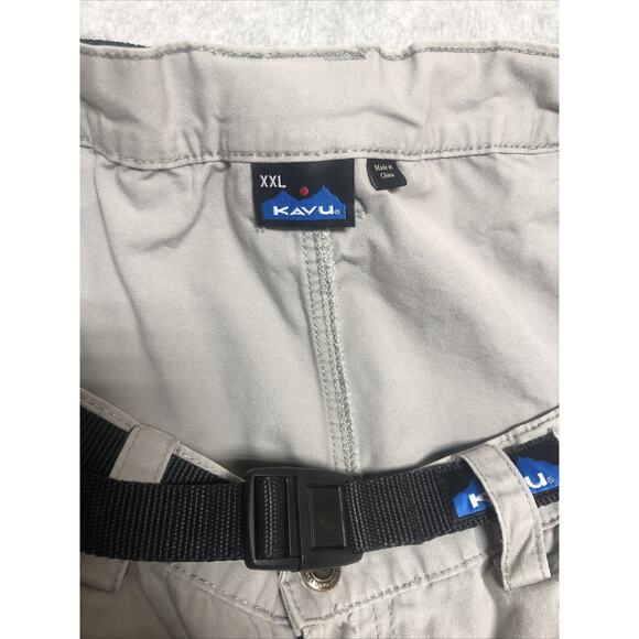 KAVU Stand Up Belted Belt Hiking Fishing Tan Shorts Mens XXL Fits 40x8 Canvas - Picture 10 of 11